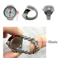 Kiss Jewelry Women Men Vintage Classic Finger Watch Rings Punk Stretchy Strap Quartz Watches Clock Ring Hip-hop anillos 2023