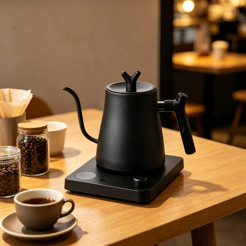 1L Gooseneck Mechanical & Smart Temp Control Kettle - Auto Shut-Off & Boil-Dry Protection Stainless Steel Pour-Over Coffee&Tea