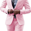 2 Pieces  Men's Casual Suit Single Breasting  Lapel Groomsmen with Short  for Wedding (Blazer+Pants)