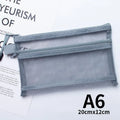 Nylon Mesh File Bag A4 A5 A6 Transparent Zipper Test Paper Information Bag Office Student Pen Bag Subject Bag Puzzle Storage Bag