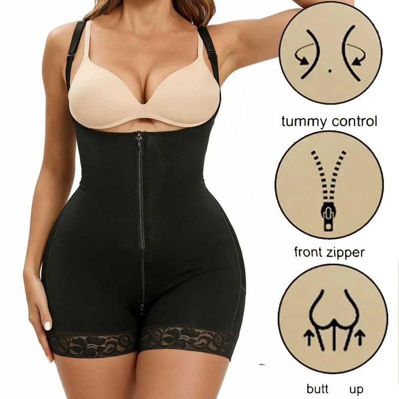 Body Shapewear Bodysuit for Women Abdomen Control Zipper Crotch Reducing and Shaping Girdles Postpartum Body Shaper Bodysuit