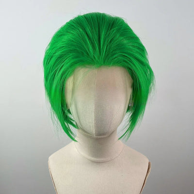 Light Green Short Bob Cut for joker Cosplay 13x4 Lace Front Wigs for Men Glueless Synthetic Hair Heat Resistant Free Part 150%