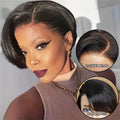Side Part Wig Human Hair 13x1 Lace Frontal Wigs Pixie Cut Short Bob Human Hair Wigs For Women 13x4 Lace Front Human Hair Wig