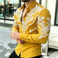 Men's Shirt with Contrasting Print, Black, White, and Red | SAMAG