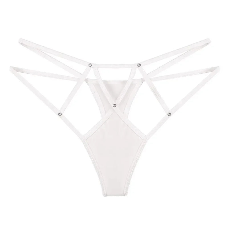 Women Lace Panties Thongs Pearl Pendant Lace Embroidery G-String T-Back Briefs Underwear Adjustable Ladies Panties Sexy Lingerie