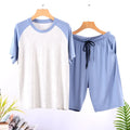 Sleepwear Summer Pajamas Men's Set Home Wear Adult Spring Lightweight Loose Short-sleeved Shorts 2pcs Casual Underwear