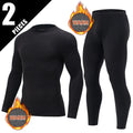 2-pcs Autumn And Winter Men's Thick Semi High Neck Thermal Underwear Set Solid Color Fashionable High Neck Top Warm Casual Pants
