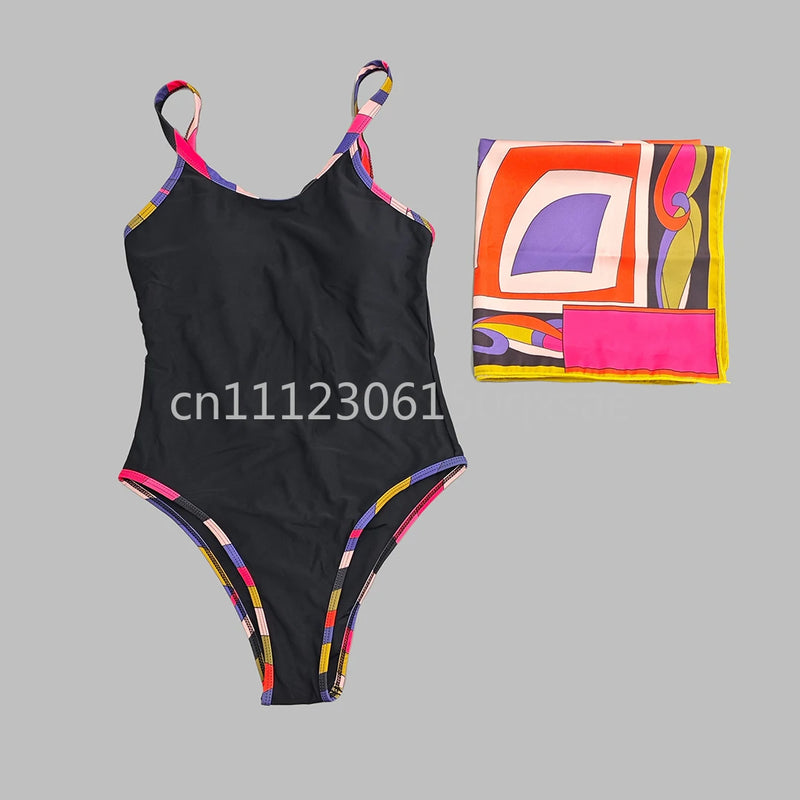 Women's Scarf Swimsuits with Letter Signature Logo Lady | SAMAG