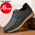 Inner height 6 cm genuine leather non-slip casual walking shoes classic fashion men's elevator shoes outdoor sports shoes