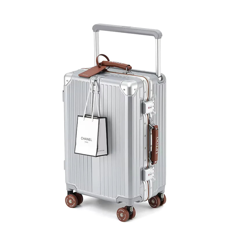 KLQDZMS 20"24"26"28 Inch High Quality Luggage Bag Multifunctional Boarding Box Large Capacity Aluminum Frame Trolley Suitcase
