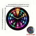 Creative 2D Flat Wall Clock Round LED Digital Display Wooden Alarm Clock Early Education Silent Electronic Color Clock Learning