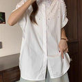 High - end Loose Casual Cotton Short Sleeve Shirts Blouses - View 4 | SAMAG