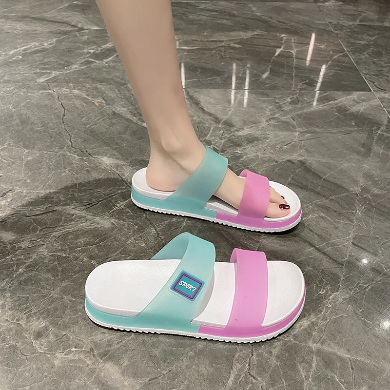 Slippers for Women to Wear Outside 2025 New Summer Non-Slip Thick-Soled Women's Home Bathing Seaside Beach Sandals