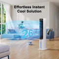 41 Inch Evaporative Air Cooler, 3-IN-1 Windowless Portable Air Conditioners, 3 Speed, 4 Modes, 120° Oscillation Tower Fan Swamp Cooler, 12H Timerr