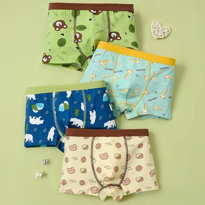 4 Pack Boys Cotton Underwear Soft Comfortable Kids Boxer | SAMAG