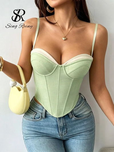 SINGREINY INS Streetwear Solid Underwire Corset Strap | SAMAG