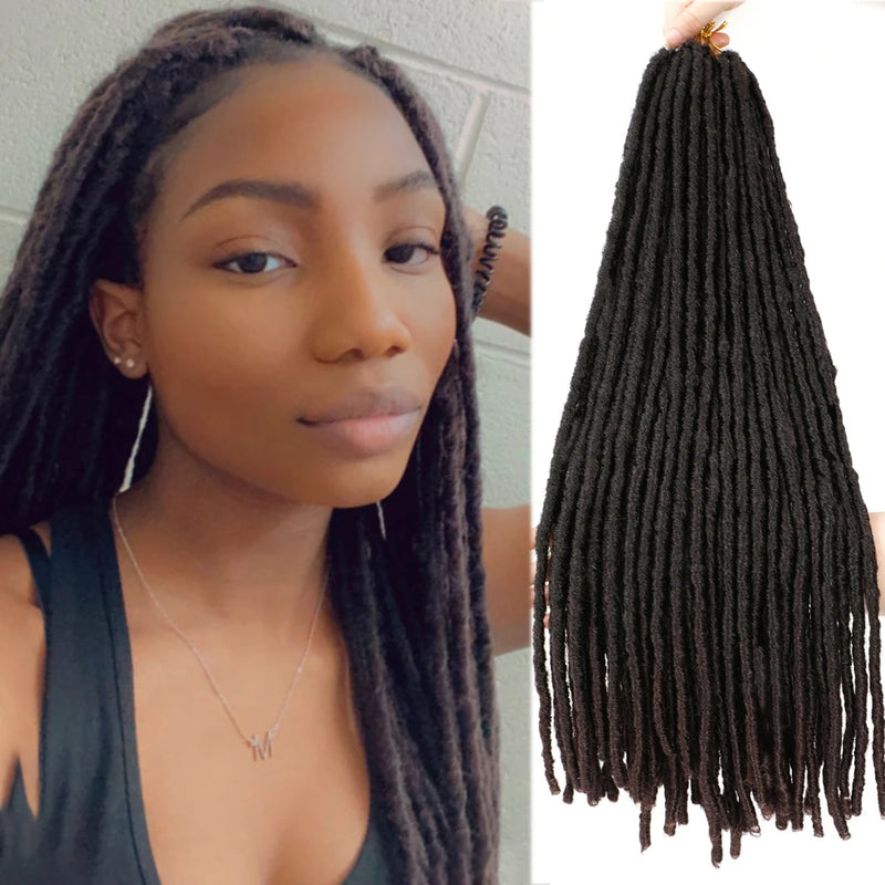 Synthetic Crochet Braiding Hair Extensions Dreadlocks Ombre Brown Colored X-TRESS Soft Straight Faux Locs Braids Hair For Women
