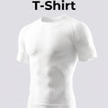 Men 3D Muscle Shaping Compression Tee Knitted Short Sleeve Shaperwear Gym Running Fitness Body Shaping Sport T-shirt