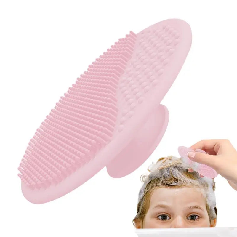 Baby Bath Brush Silicone Baby Hair Scrubber Scalp Massager and Brush Comb Bath Scrubber for Washing Hair and Dry Skin Relief