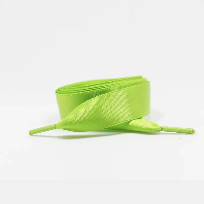 1 Pair Satin Silk Ribbon Shoelaces for Sneaker Shoe Laces Canvas Shoe Laces 2cm Width 80cm/100cm/120cm Length Shoelace