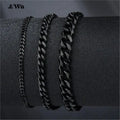 3-11mm Chunky Miami Curb Chain Bracelet for Men Stainless Steel Cuban Link Chain Wristband Classic Punk Silver Color Jewelry