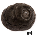 Male Hair Prosthesis Toupee Men Mono& Soft Pu Durable Men Wigs 6" Replacement Exhuast Systemes Unit 100% Human Hair Male Wig