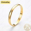18K Gold Plated 8mm Smooth Bangle Bracelet For Woman Man Wedding Engagement Fashion Charm Party Jewelry