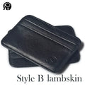 Fashion 100% Genuine Leather Thin Bank Credit Card Case Mini Card Wallet Men Bus Card Holder Cash Change Pack Business ID Pocket