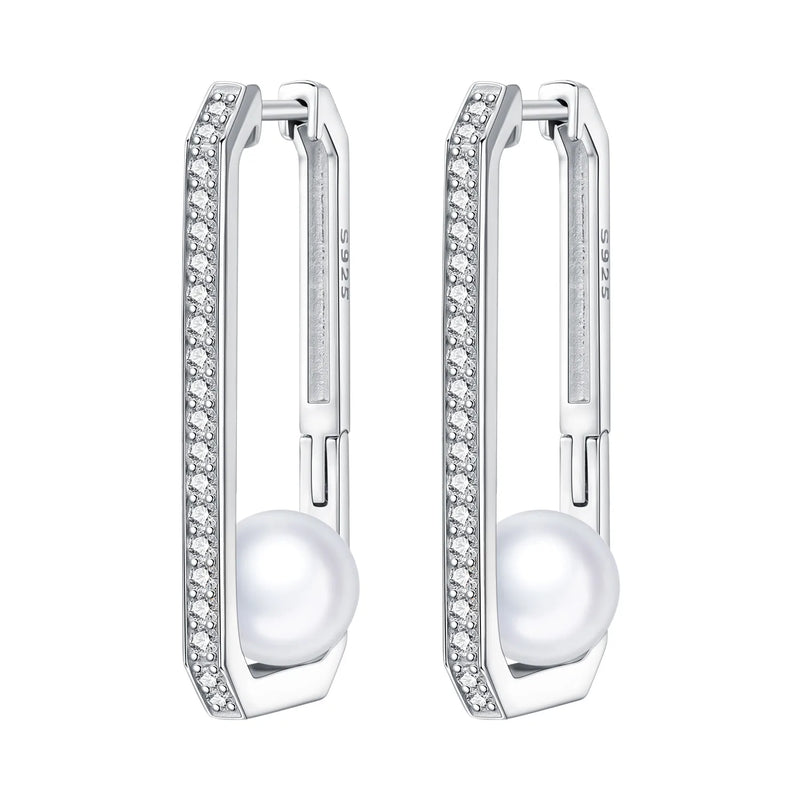 925 Sterling Silver Simple Gold U - shaped Earrings Jewelry Versatile Hoop For Women Fine Birthday Party - Visuel 29 | SAMAG