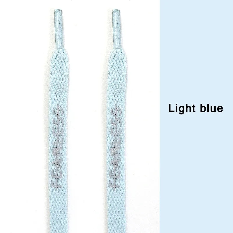 Rubber Band Classic Shoe Laces Reflective Letter Printing Flat Shoelaces for Sneakers Fashion Sports Strings Casual Accessories