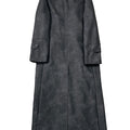 Mauroicardi Spring Autumn Extra Long Distressed Pu Leather Trench Coat Men Belt Double Breasted Luxury Designer Clothes Fashion