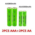 New AA + AAA Rechargeable AA 1.5V 3800mAh / 1.5V AAA 3000mah Alkaline Battery Flashlight Toys Watch Replace Ni-Mh Battery
