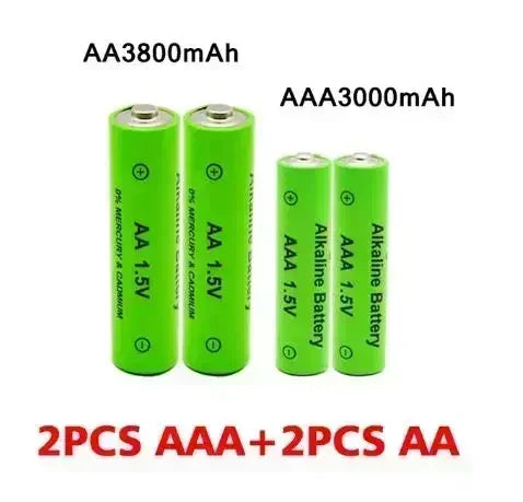 New AA + AAA Rechargeable AA 1.5V 3800mAh / 1.5V AAA 3000mah Alkaline Battery Flashlight Toys Watch Replace Ni-Mh Battery