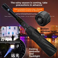 Umbrella Anti-attack Retractable Self Defense Night Light Agent Anti-explosion Umbrella 3 Section Throwing Car Rainshade