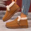 Fashion Warm Women's Ankle Boots Outdoor Shoes For Ladies 2026 Winter Flat Snow Boots Solid  Women's Shoes Soft Sole Comfortable