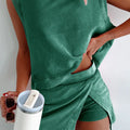 1Set Sleeveless Top & Wrap Skort Set, Casual Vintage Two-Piece Outfit For Women Summer Daily Wear