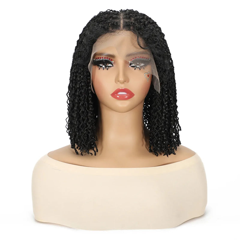Synthetic Lace Front Wigs For Woman Short Bob Wig with Bangs Braided Wigs Women Daily Party Cosplay Woman Wigs Black Gray