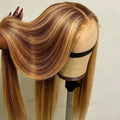 360 Full Lace Wig Highlight Ombre 30 40 Inch Bone Straight Human Hair Wigs 13x6 Hd Transparent Lace Frontal Wig Colored Human Hair Pre Plucked Wig For Women
