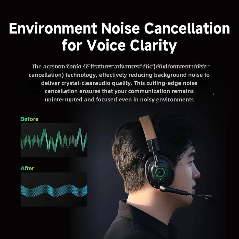 Accsoon CoMo SE MIC03 1V4 Full-Duplex Wireless Intercom Headset System Team Communication Headsets Microphone for Film Stage