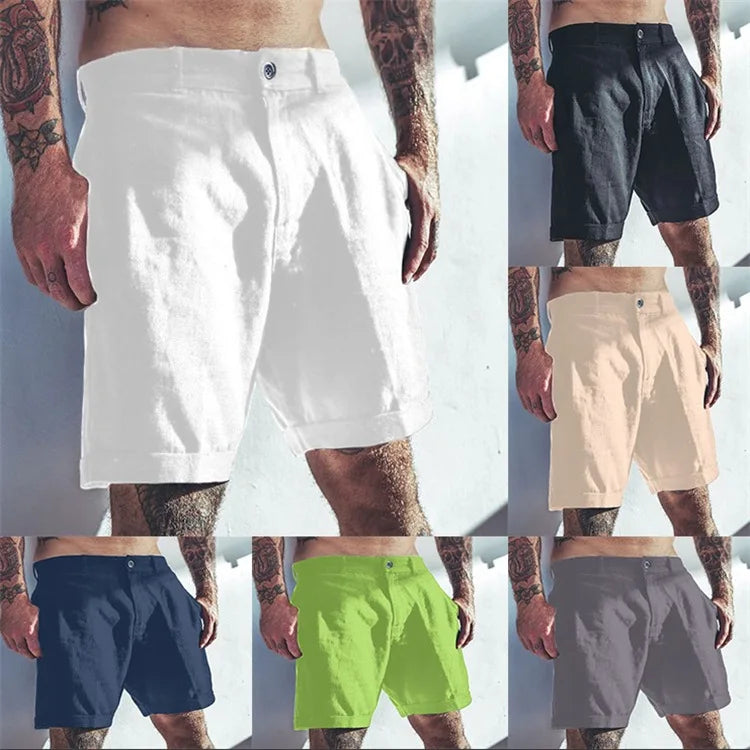 Men's Cotton Linen shorts Pants Male Summer Breathable | SAMAG