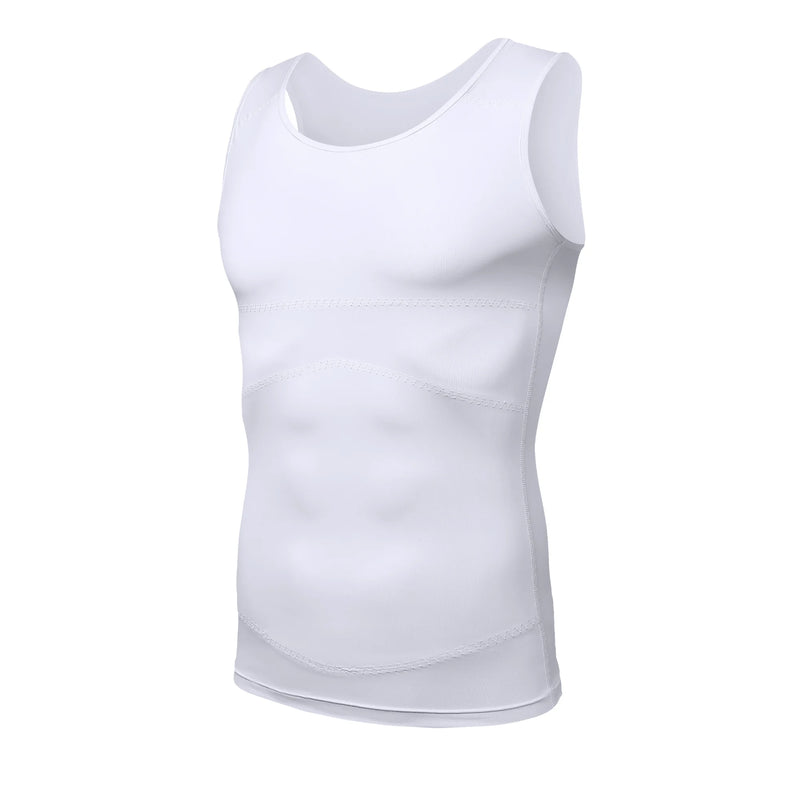 Men's Double Layer Cooling Compression Vest, Breathable Tummy Control Body Shaping Sleeveless Undershirt