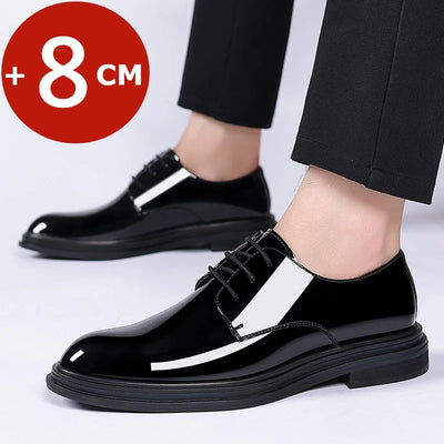 FUQIAO New Men 6/8cm Derby Shoes Patent Leather Height | SAMAG