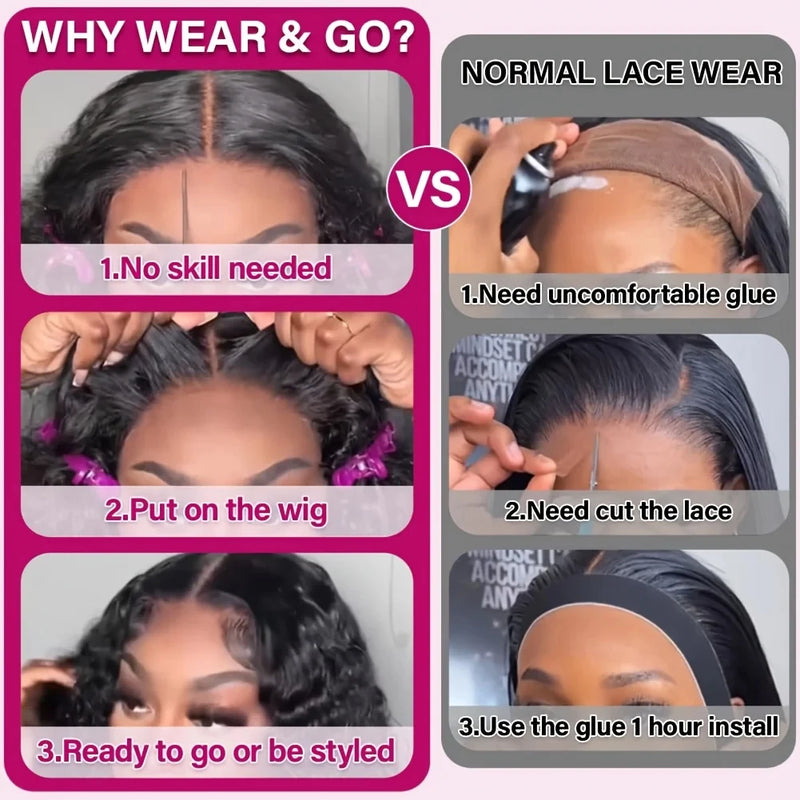 HD Transparent Body Wave 13x4 13x6 Lace Frontal Human Hair Wigs Vietnamese Water Wave 6x6 Glueless Lace Closure Wig Wear And Go