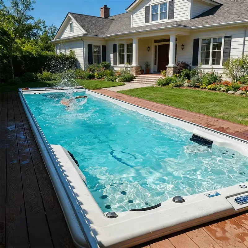 4 Person Luxury Acrylic Swim Spa Hot Tub Air Massage Jets Ozone Water Purifier Outdoor Backyard Spa Pool