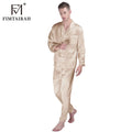 Fimtariah 30MM 100% Silk Pajamas Long Sleeve Pants Set Men's Summer Soft Shirt Pants Sets Two PIeces Autumn Winter Silk home