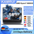 KAMRUI Gaming Laptop 16inch AMD Ryzen9 6900HX 16GB LPDDR5 512GB M.2 NVMe PCIe3.0 SSD Radeon 680M Win11PRO WiFi6 Backlit Keyboard