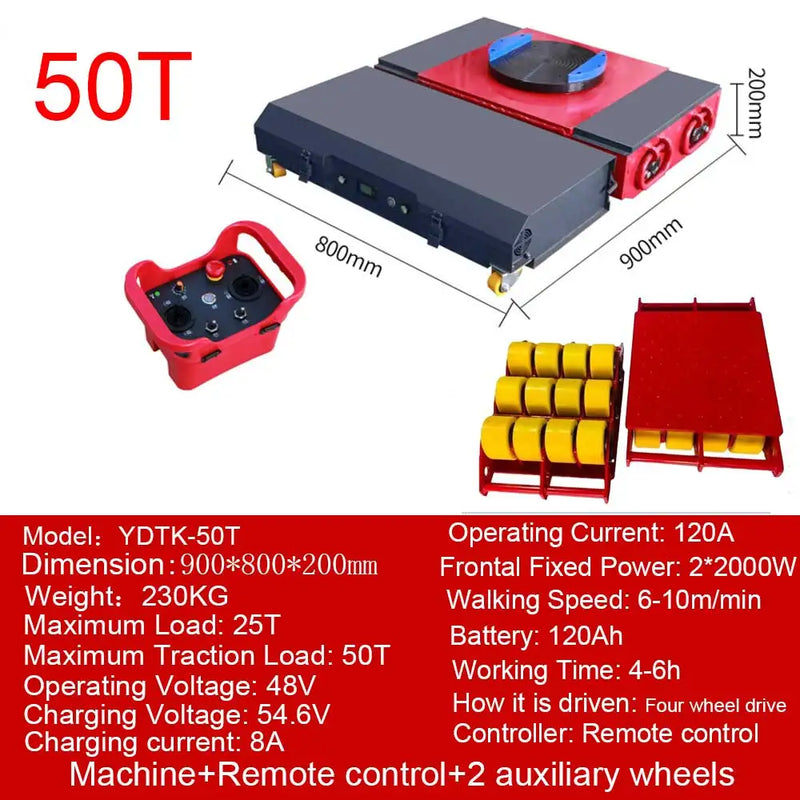 20T 360° Machine Skate Electric Cargo Truck Factory Equipment Moving Roller Trolley for Machine Moving Without Shipping