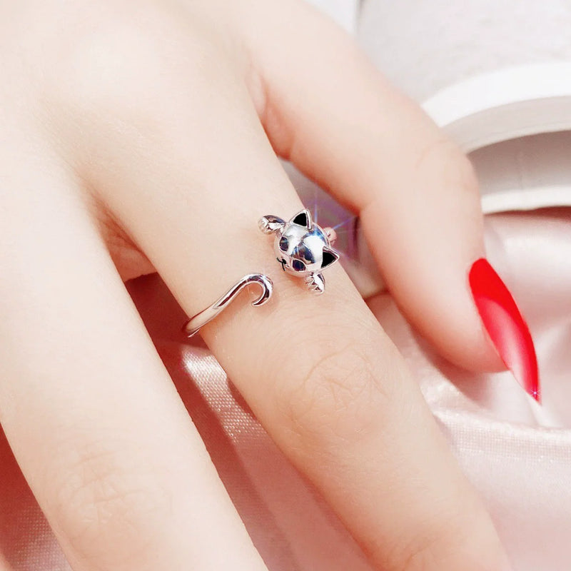 VENTFILLE 925 Sterling Silver Geometric Multilayer Round Bead Ring Female Fashion Punk Temperament - Visuel 26 | SAMAG