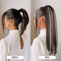 Synthetic Claw Clip On Ponytail Extension 22Inch Long Straight Wavy Ponytail Hair Ponytail With Claw Clip On Ponytail For Women