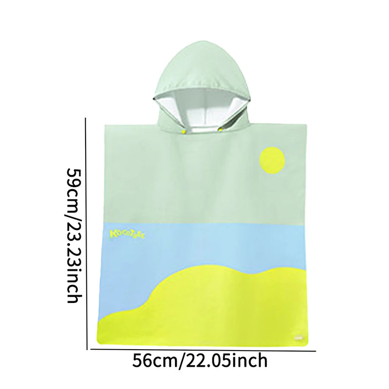 1Pc Children's Bath Towel, Soft and Skin-Friendly Children's Bathrobe, Colorful Cartoon Children's Hooded Bath Towel, Lightweight and Absorbent - Portable - Foldable Cartoon Multifunctional Children's Beach Towel, Essential f